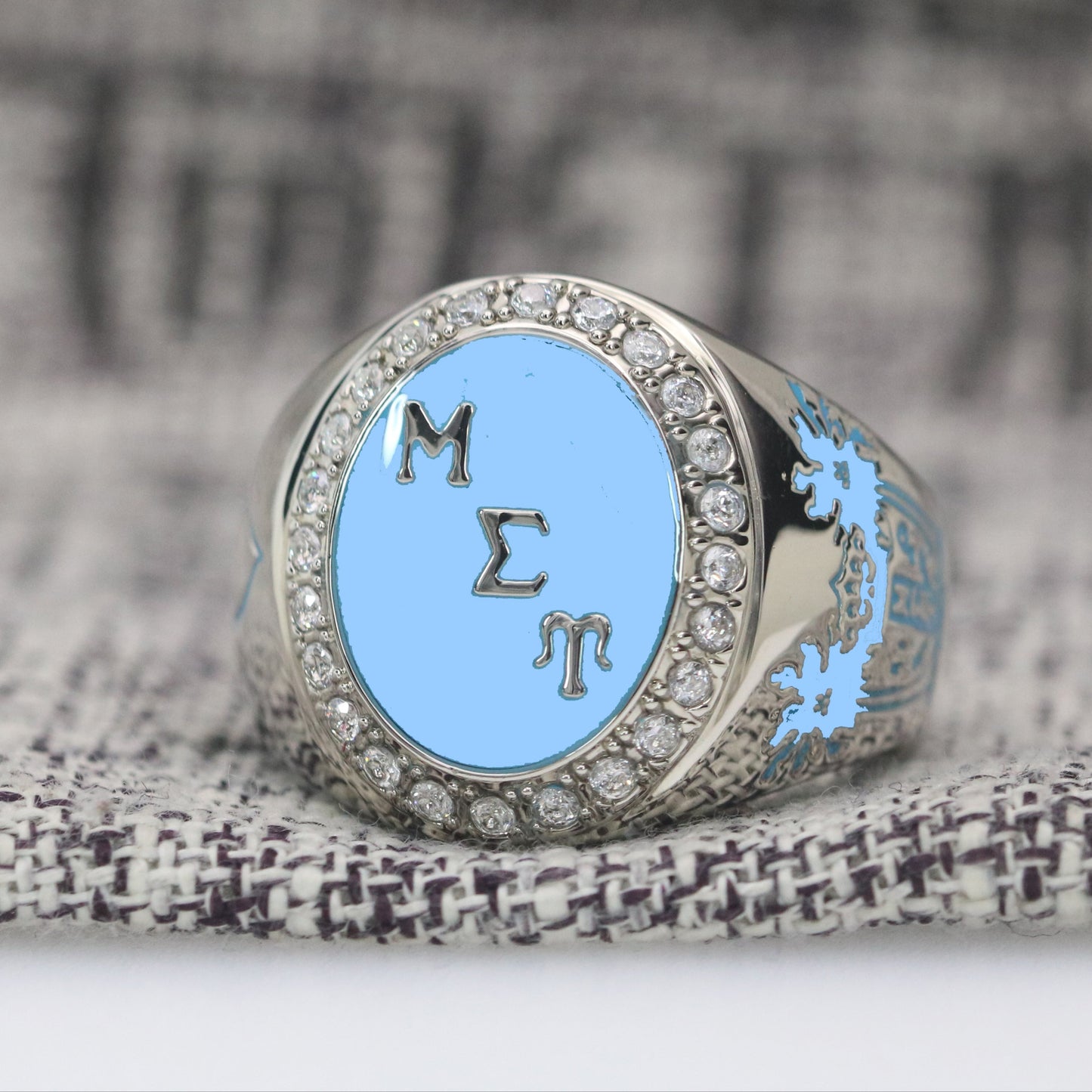 Mu Sigma Upsilon Sorority Ring (ΜΣΥ) - Flower Series, Silver