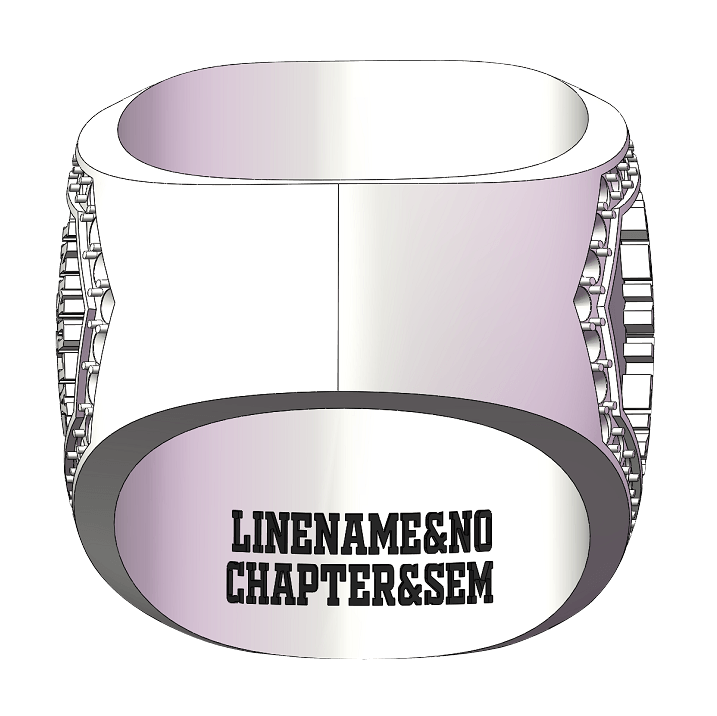 Phi Gamma Phi (ΦΓΦ) Fraternity Ring - Shine Series, Dual Finish