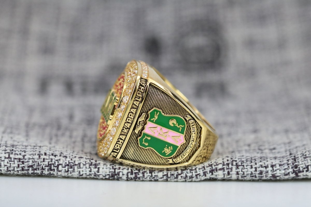 Alpha Kappa Alpha Sorority Ring (AKA) - Shine Series, Gold - fratrings