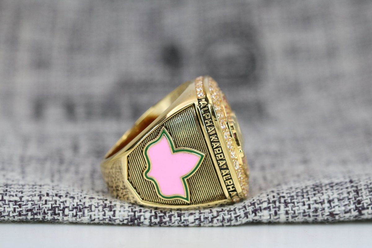 Alpha Kappa Alpha Sorority Ring (AKA) - Shine Series, Gold - fratrings