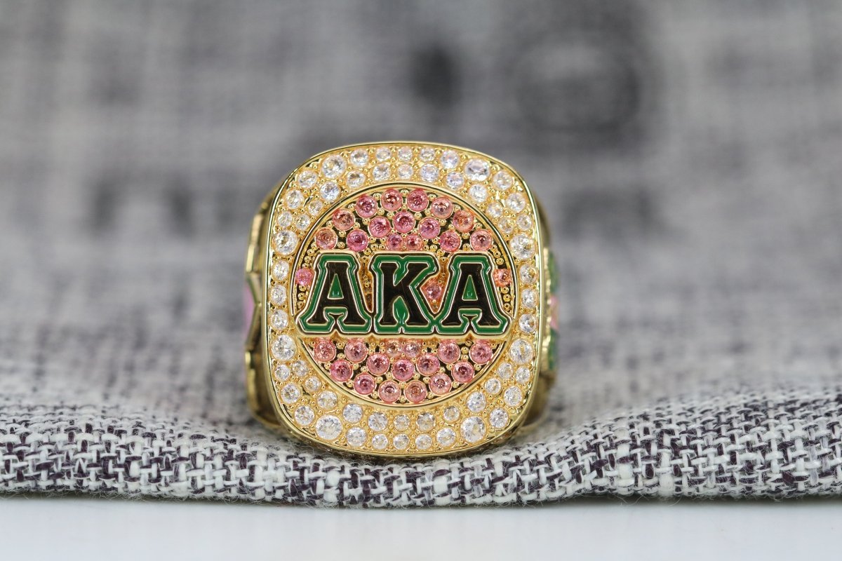 Alpha Kappa Alpha Sorority Ring (AKA) - Shine Series, Gold - fratrings