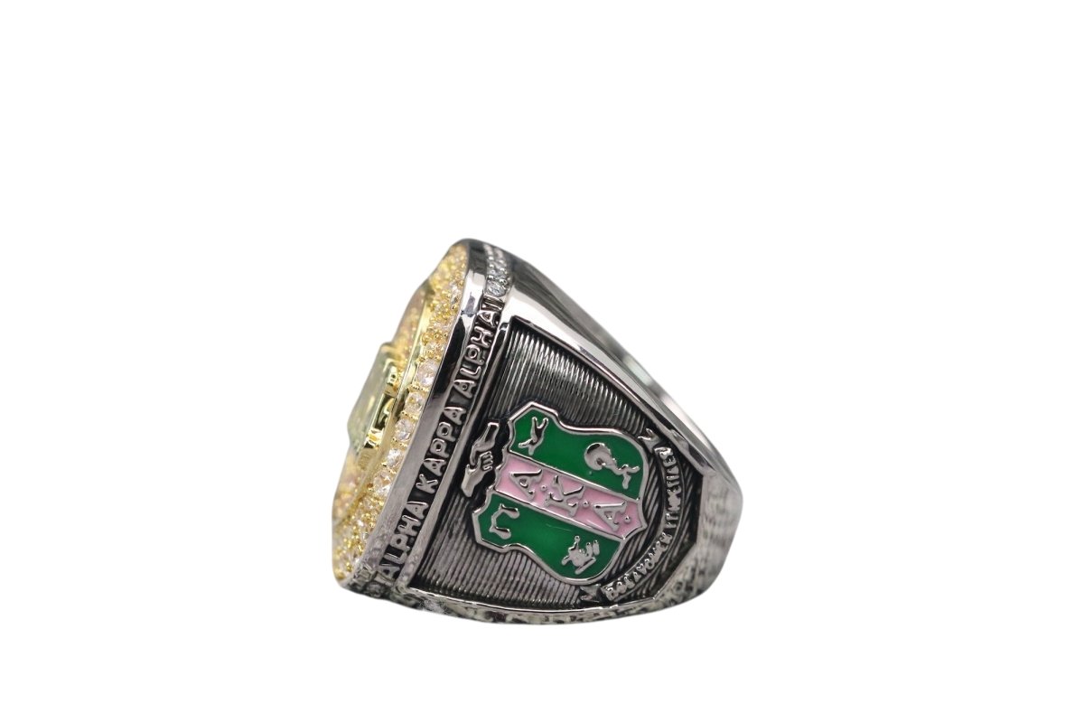 Alpha Kappa Alpha Sorority Ring (AKA) - Shine Series, Yellow Gold Face - fratrings