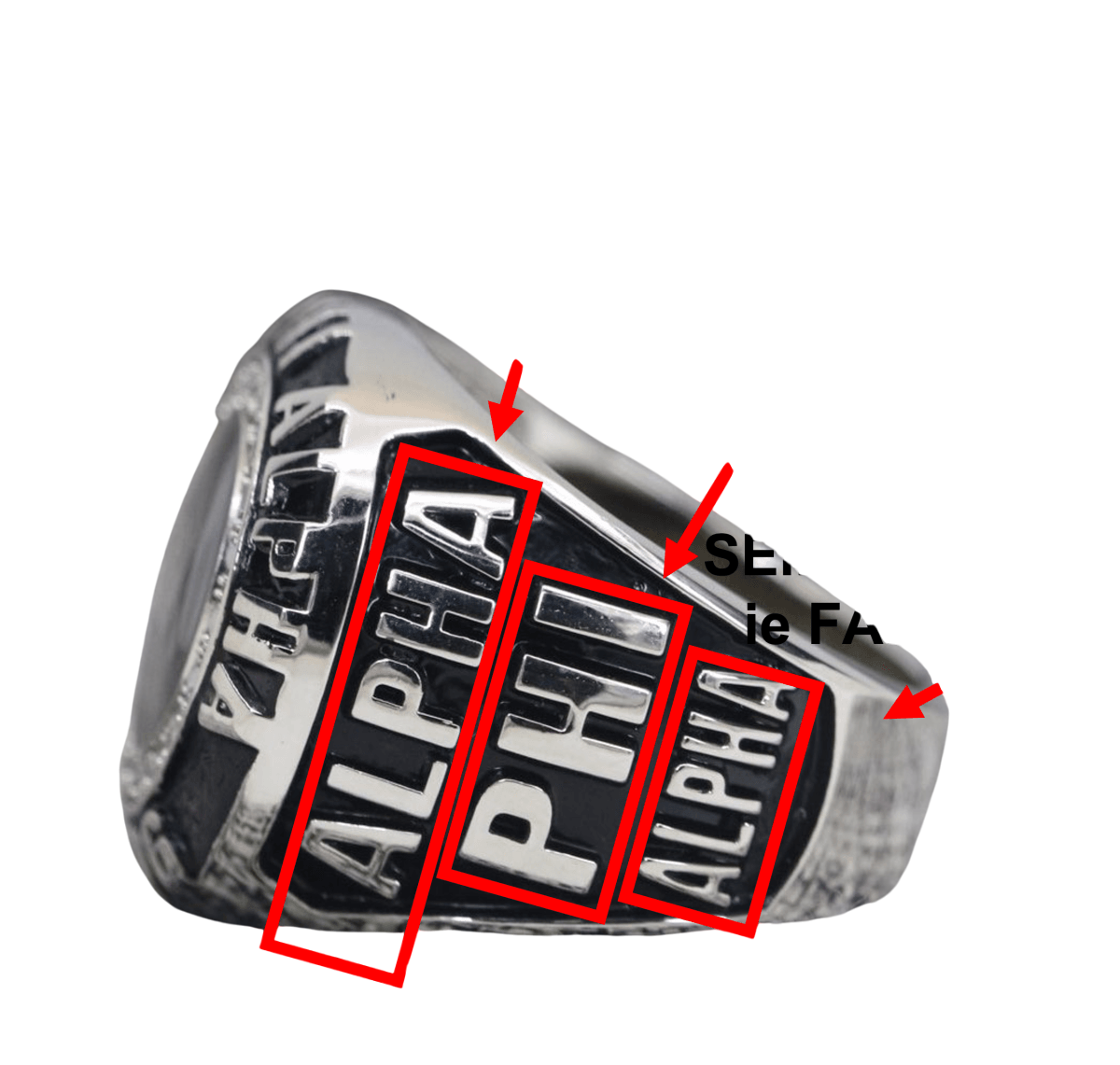 Alpha Phi Alpha Fraternity Ring (ΑΦΑ) - Classic Man Series, Silver - fratrings