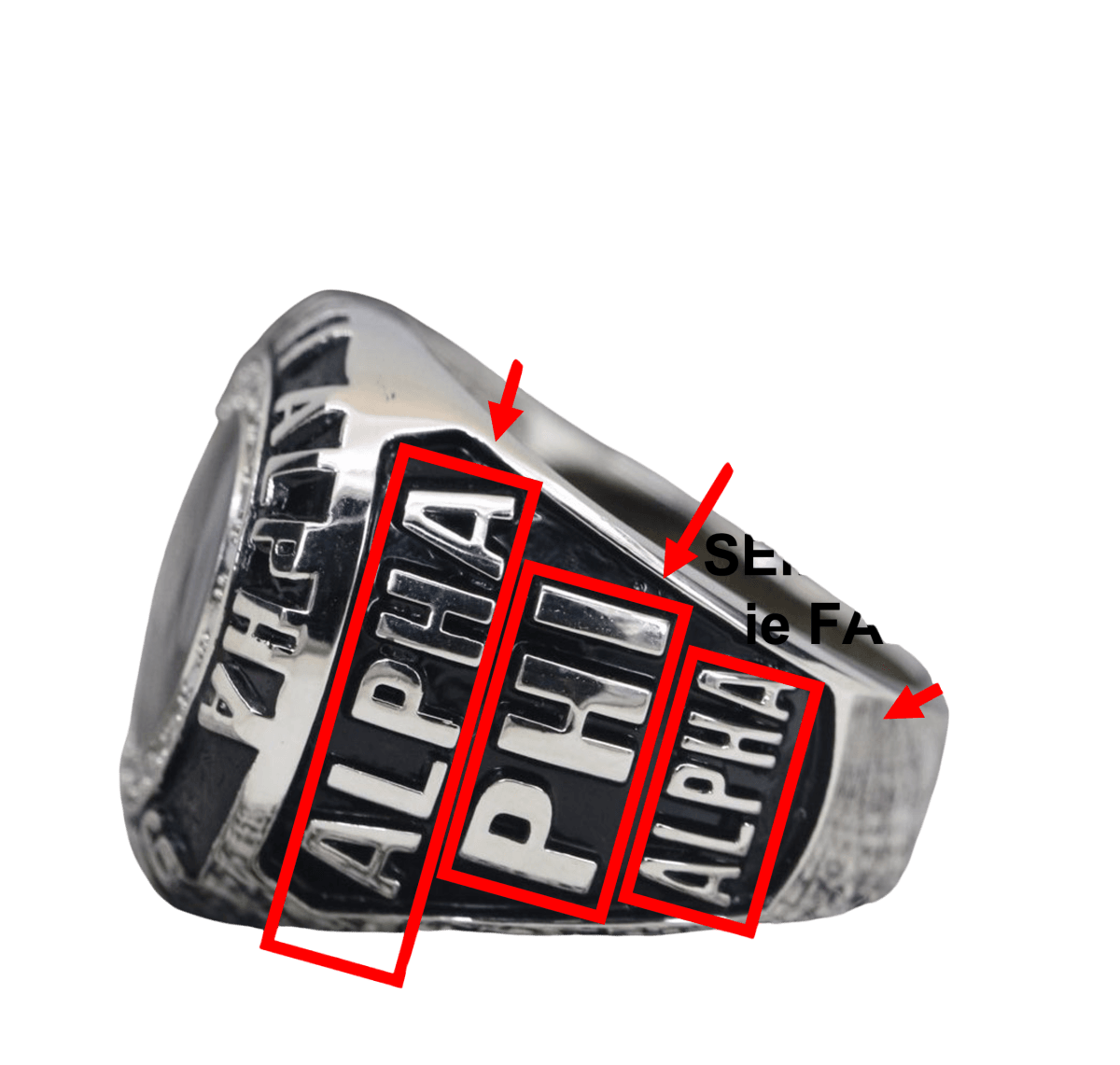 Alpha Phi Alpha Fraternity Ring (ΑΦΑ) - Classic Man Series, Dual Finish - fratrings