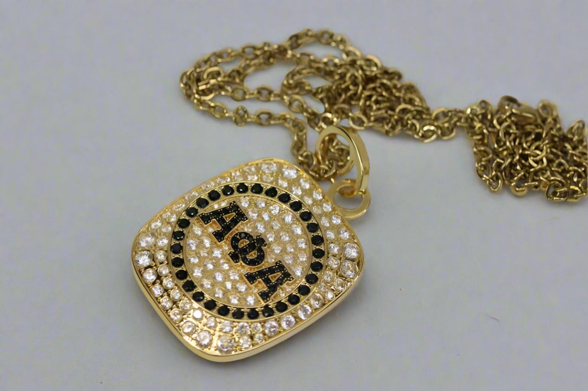 Alpha Phi Alpha Pendant Necklace (ΑΦΑ) - Big Boy Series, Gold - fratrings