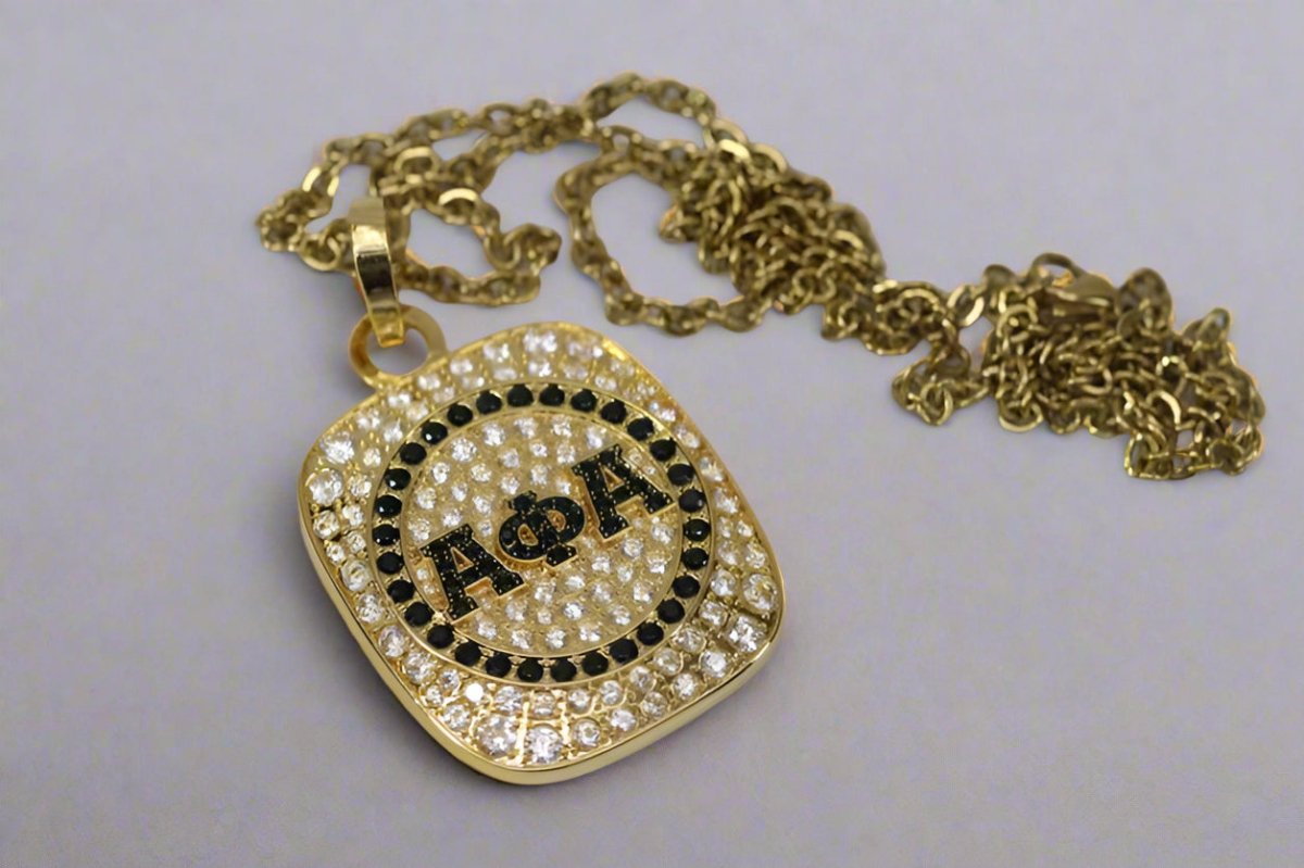 Alpha Phi Alpha Pendant Necklace (ΑΦΑ) - Big Boy Series, Gold - fratrings