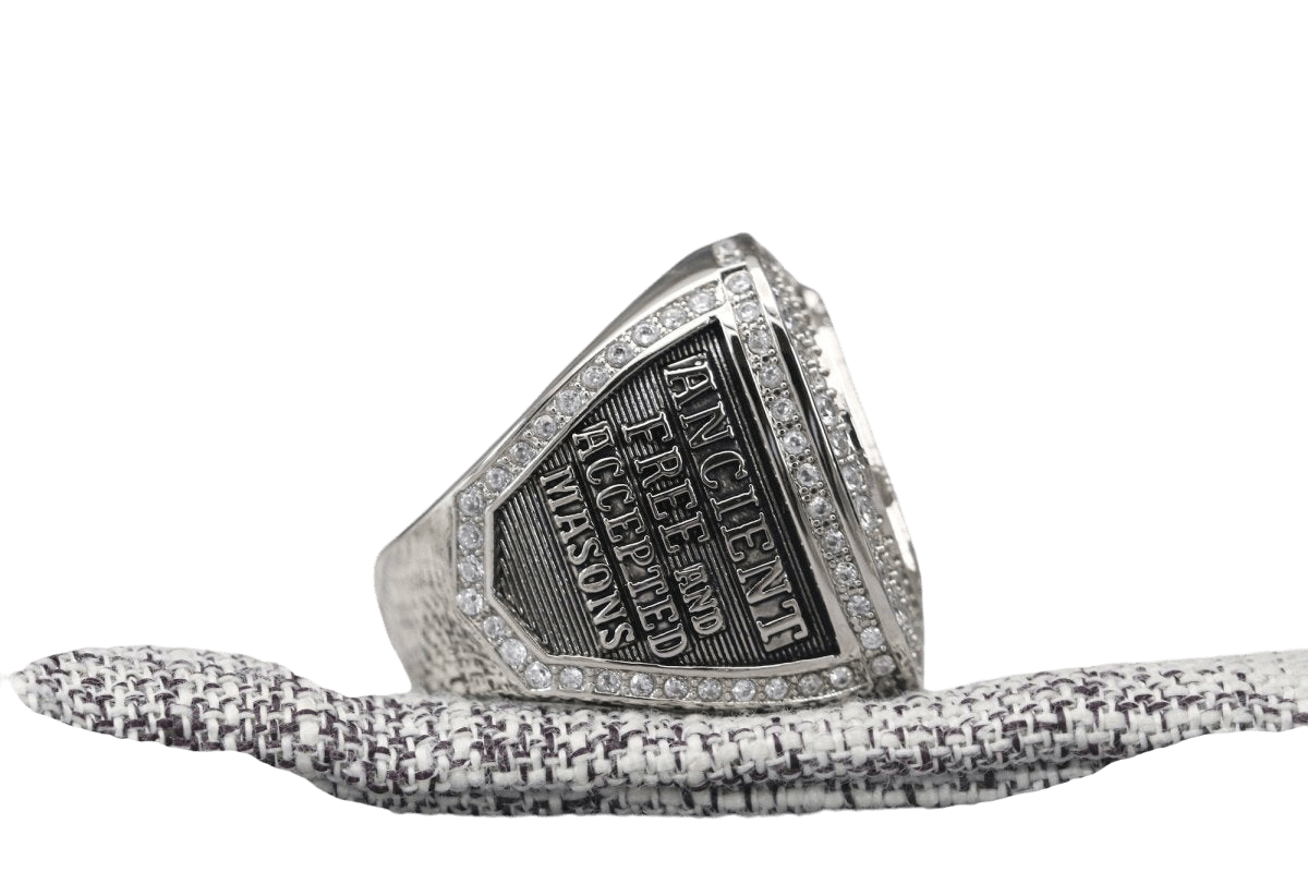 Ancient Free And Accepted Masons Ring (Eye Of The Providence) - Shine Series, Silver - fratrings