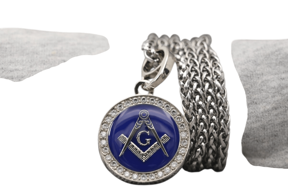 Freemasonry Masons Pendant Necklace - Classic Man, Silver - fratrings
