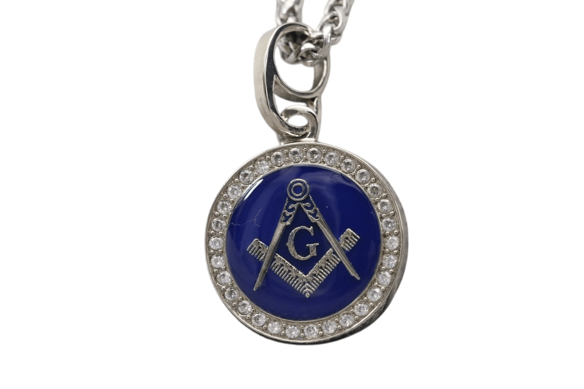 Freemasonry Masons Pendant Necklace - Classic Man, Silver - fratrings