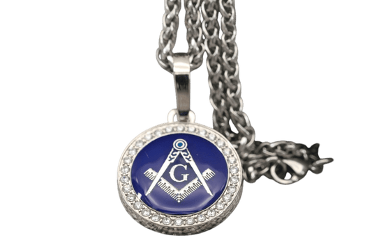 Freemasonry Masons Pendant Necklace - Classic Man, Silver - fratrings