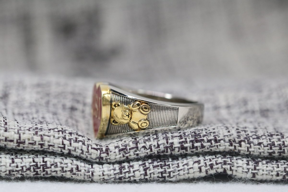 Iota Sweethearts Sorority Ring (ISI) - Heart Series, Dual Finish - fratrings