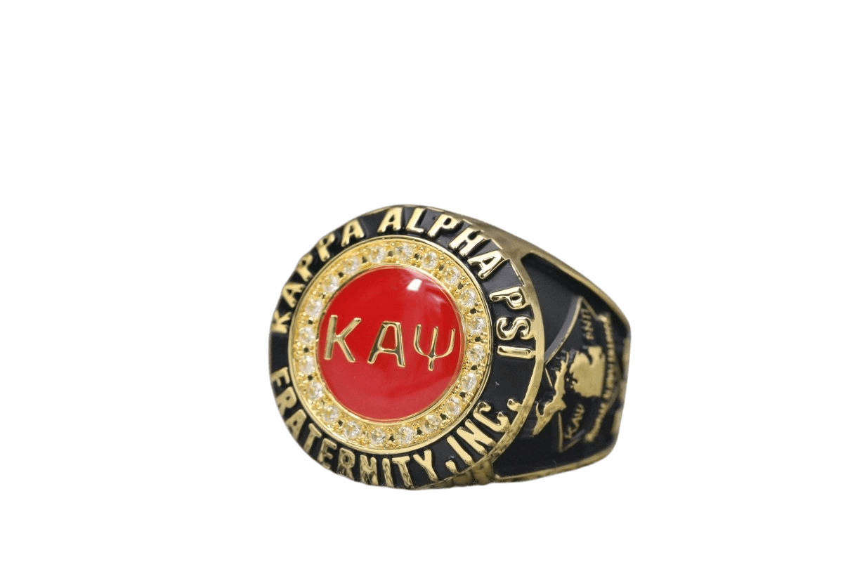 Alpha Psi Lambda Fraternity Ring – Sterling Silver With Simulated Diamonds, Collegiate Standard