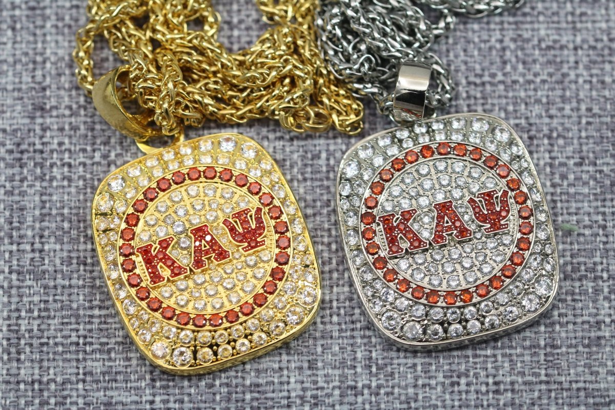 Kappa Alpha Psi Pendant Necklace (ΚΑΨ) - Big Boy Series, Gold - fratrings