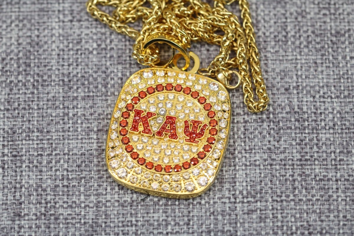 Kappa Alpha Psi Pendant Necklace (ΚΑΨ) - Big Boy Series, Gold - fratrings
