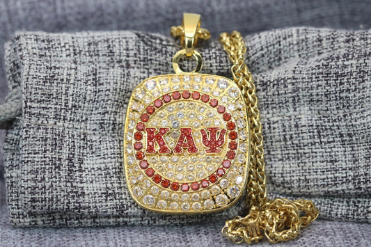Kappa Alpha Psi Pendant Necklace (ΚΑΨ) - Big Boy Series, Gold - fratrings