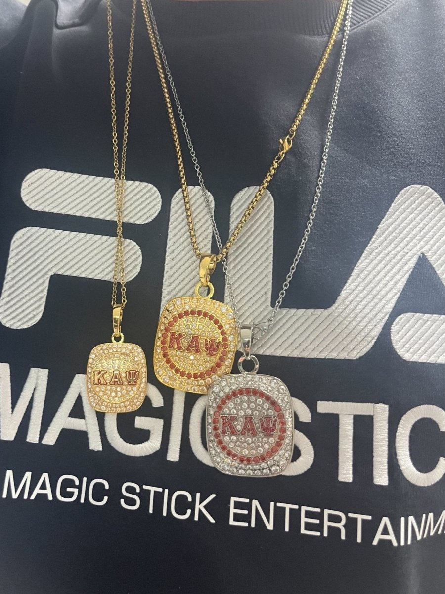 Kappa Alpha Psi Pendant Necklace (ΚΑΨ) - Big Boy Series, Gold - fratrings