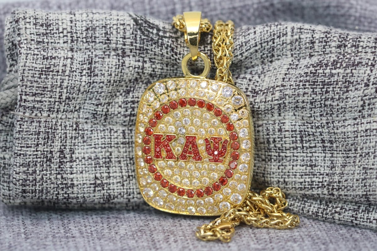 Kappa Alpha Psi Pendant Necklace (ΚΑΨ) - Big Boy Series, Gold - fratrings