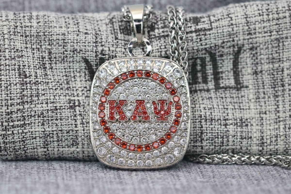 Kappa Alpha Psi Pendant Necklace (ΚΑΨ) - Big Boy Series, Silver - fratrings