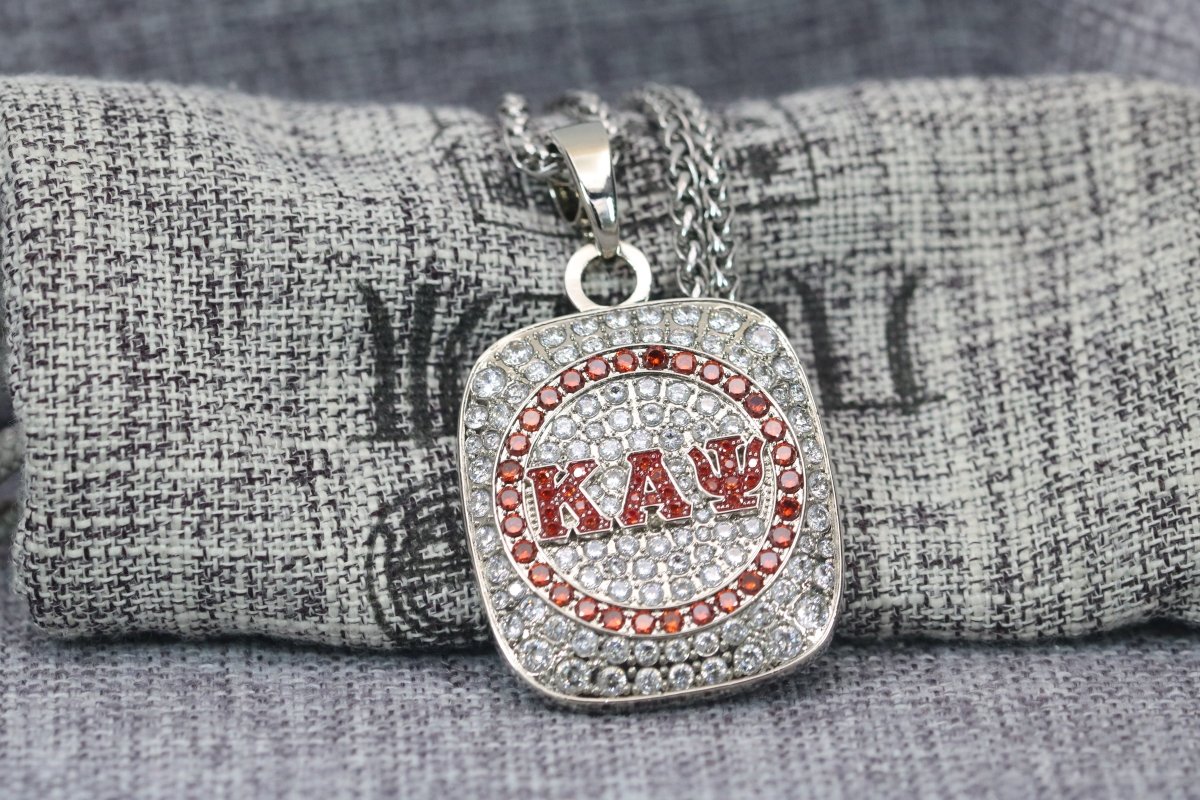 Kappa Alpha Psi Pendant Necklace (ΚΑΨ) - Big Boy Series, Silver - fratrings