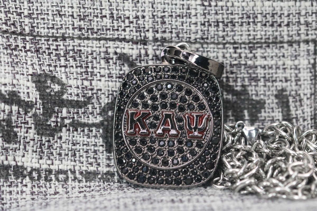 Kappa Alpha Psi Pendant Necklace (ΚΑΨ) - Shine Series, Black Nickel - fratrings