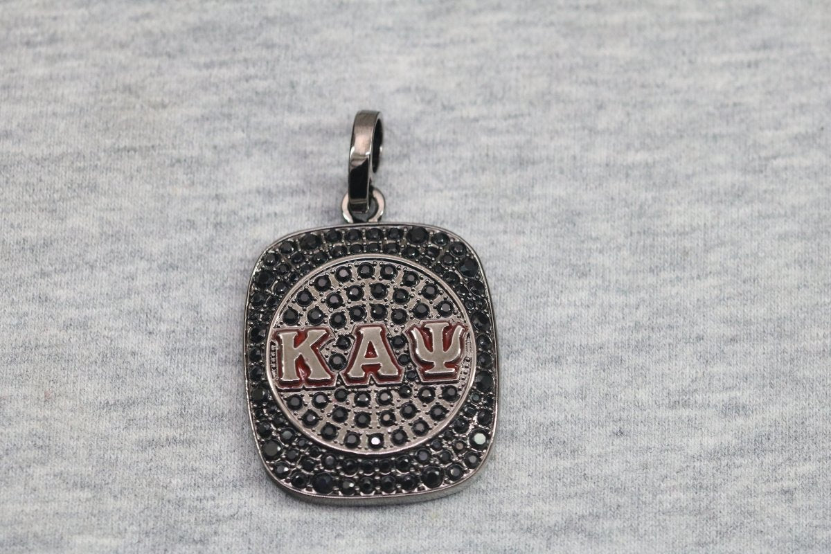 Kappa Alpha Psi Pendant Necklace (ΚΑΨ) - Shine Series, Black Nickel - fratrings