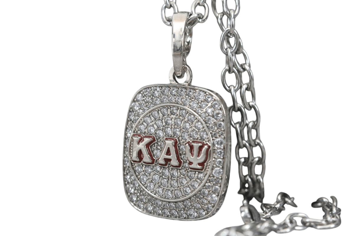 Kappa Alpha Psi Pendant Necklace (ΚΑΨ) - Shine Series, Silver - fratrings