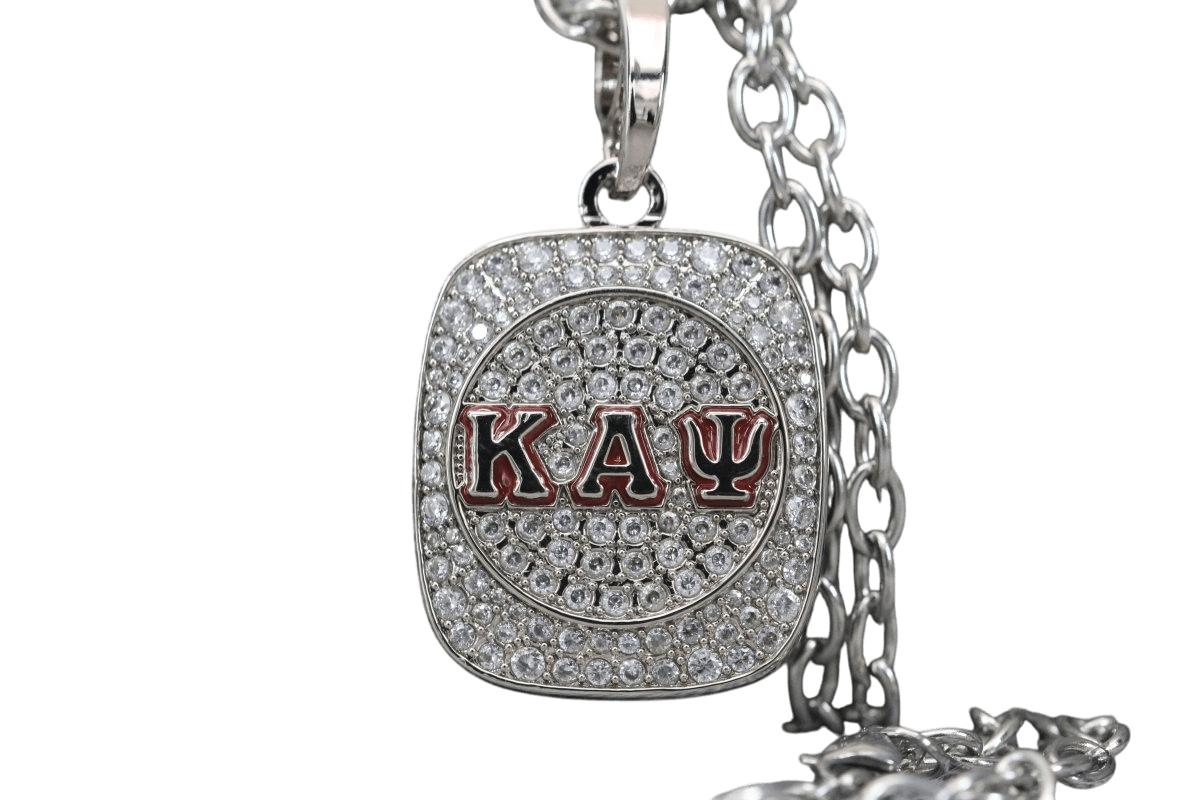 Kappa Alpha Psi Pendant Necklace (ΚΑΨ) - Shine Series, Silver - fratrings