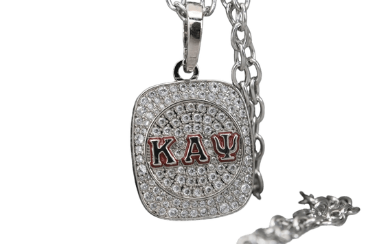 Kappa Alpha Psi Pendant Necklace (ΚΑΨ) - Shine Series, Silver - fratrings