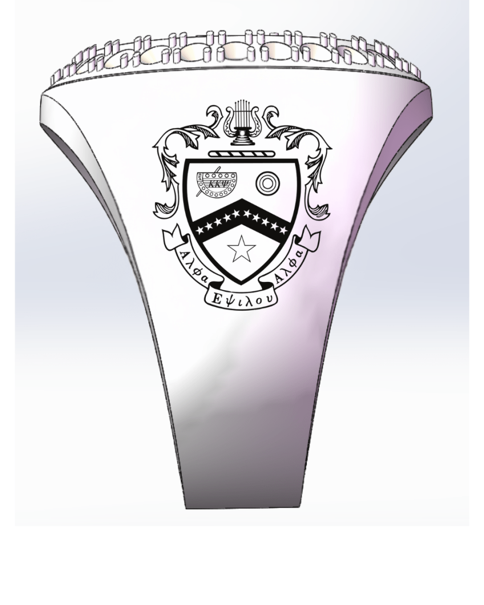 Kappa Kappa Psi Fraternity Ring (KKΨ) - Flower Series, Gold Face - fratrings