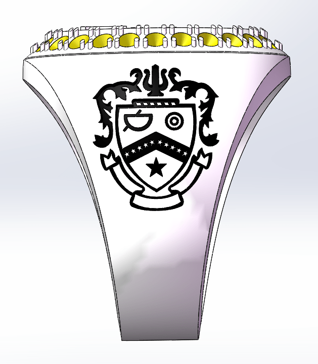 Kappa Kappa Psi Fraternity Ring (KKΨ) - Flower Series, Silver - fratrings