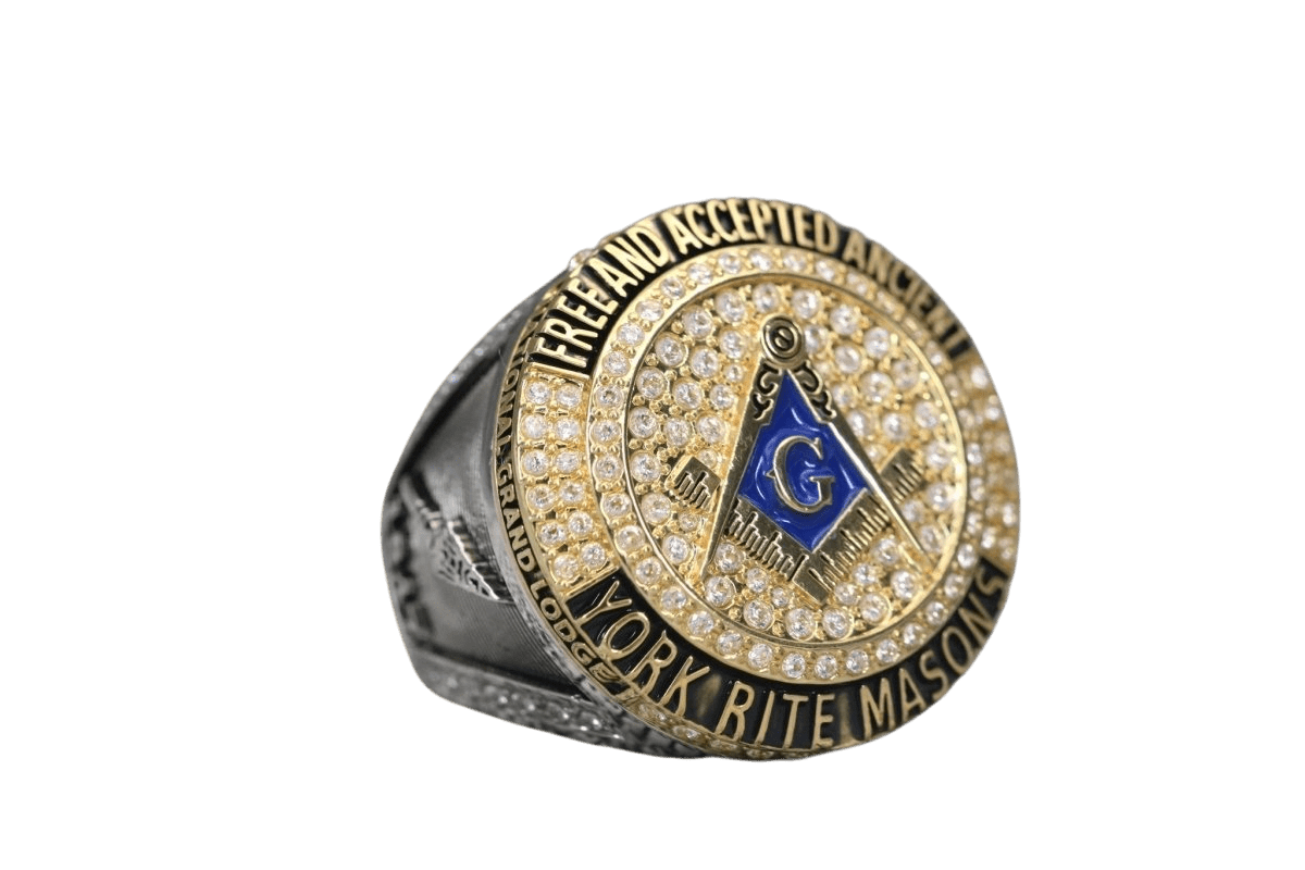 Masonic Ring NGL 1847 York Rite, 18k Dual Finish - fratrings