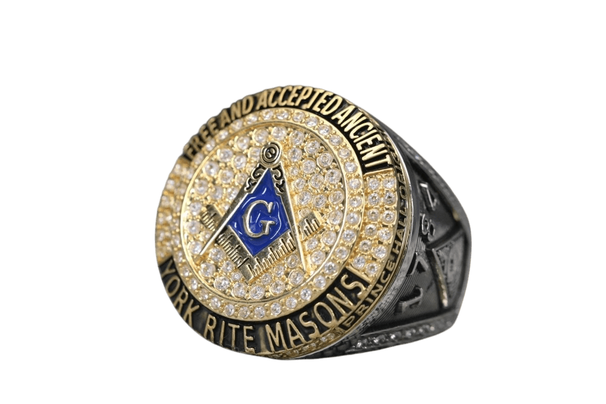 Masonic Ring NGL 1847 York Rite, 18k Dual Finish - fratrings