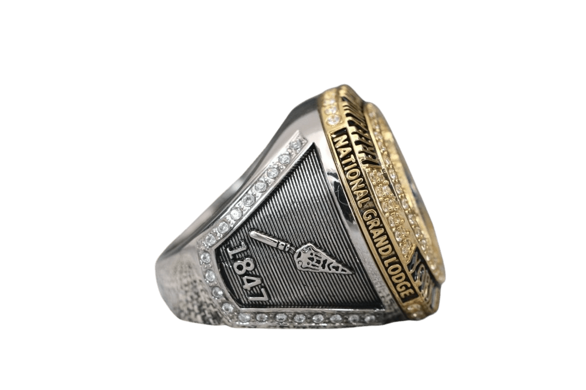 Masonic Ring NGL 1847 York Rite, 18k Dual Finish - fratrings