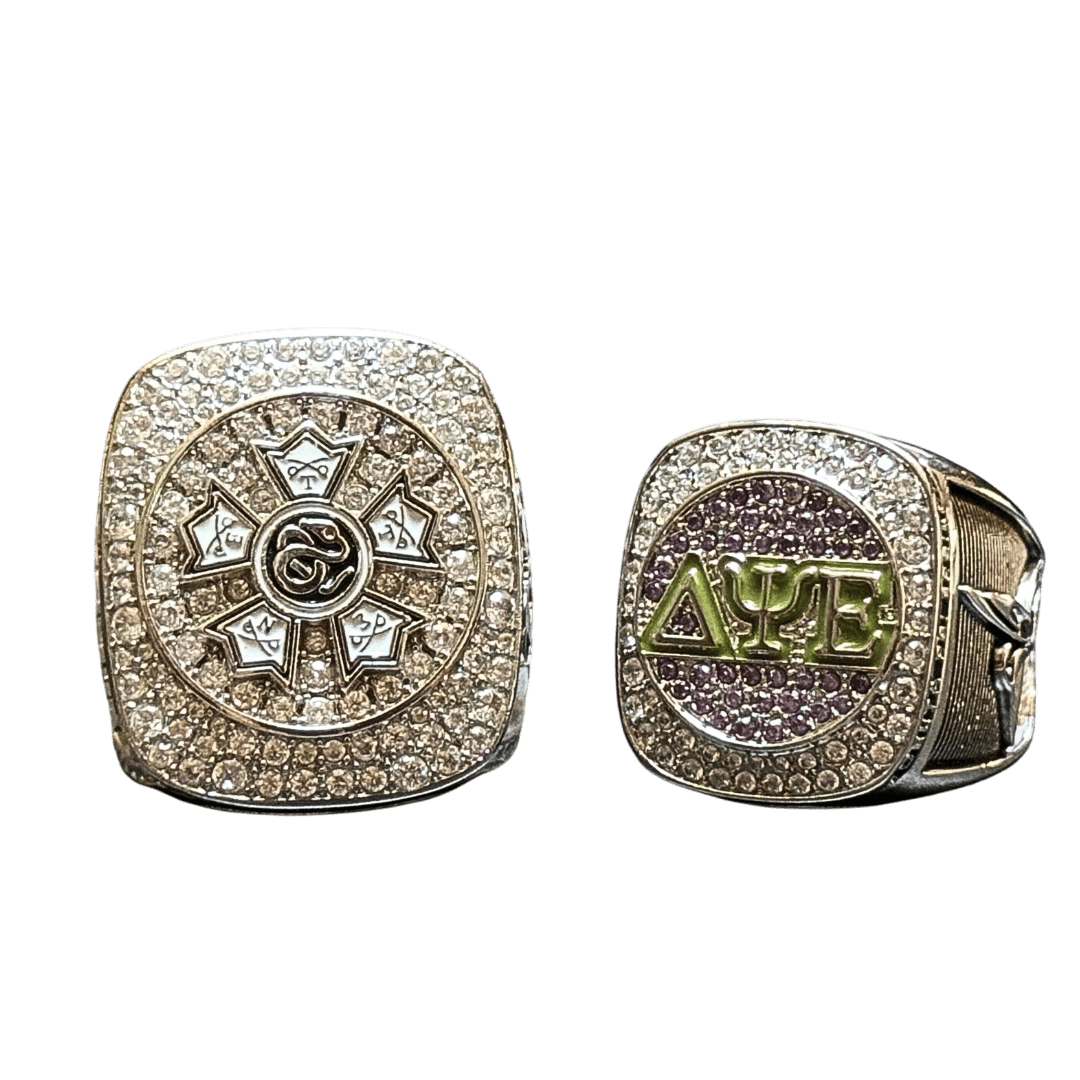 Mu Sigma Upsilon Sorority Ring (ΜΣΥ) - Shine Series, Silver - fratrings