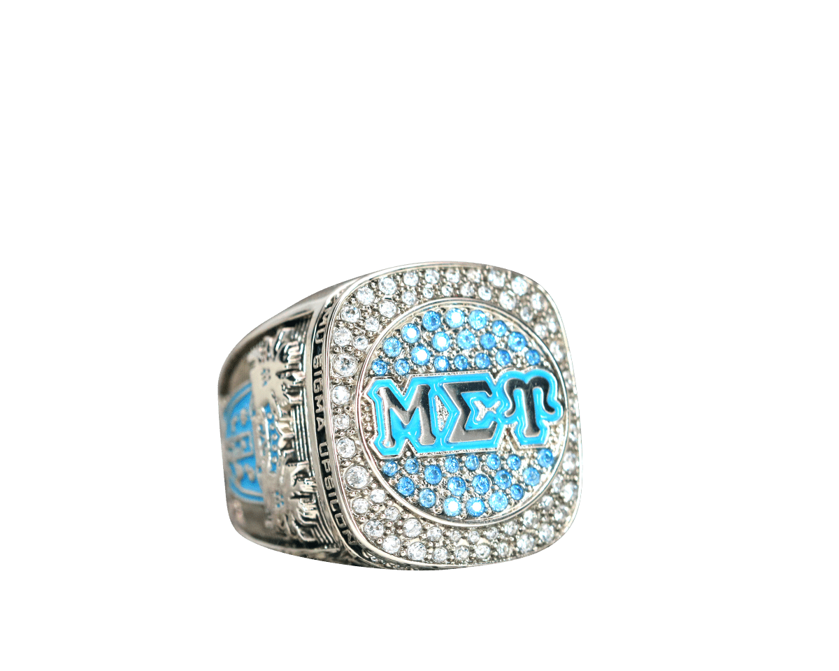 Mu Sigma Upsilon Sorority Ring (ΜΣΥ) - Shine Series, Silver - fratrings