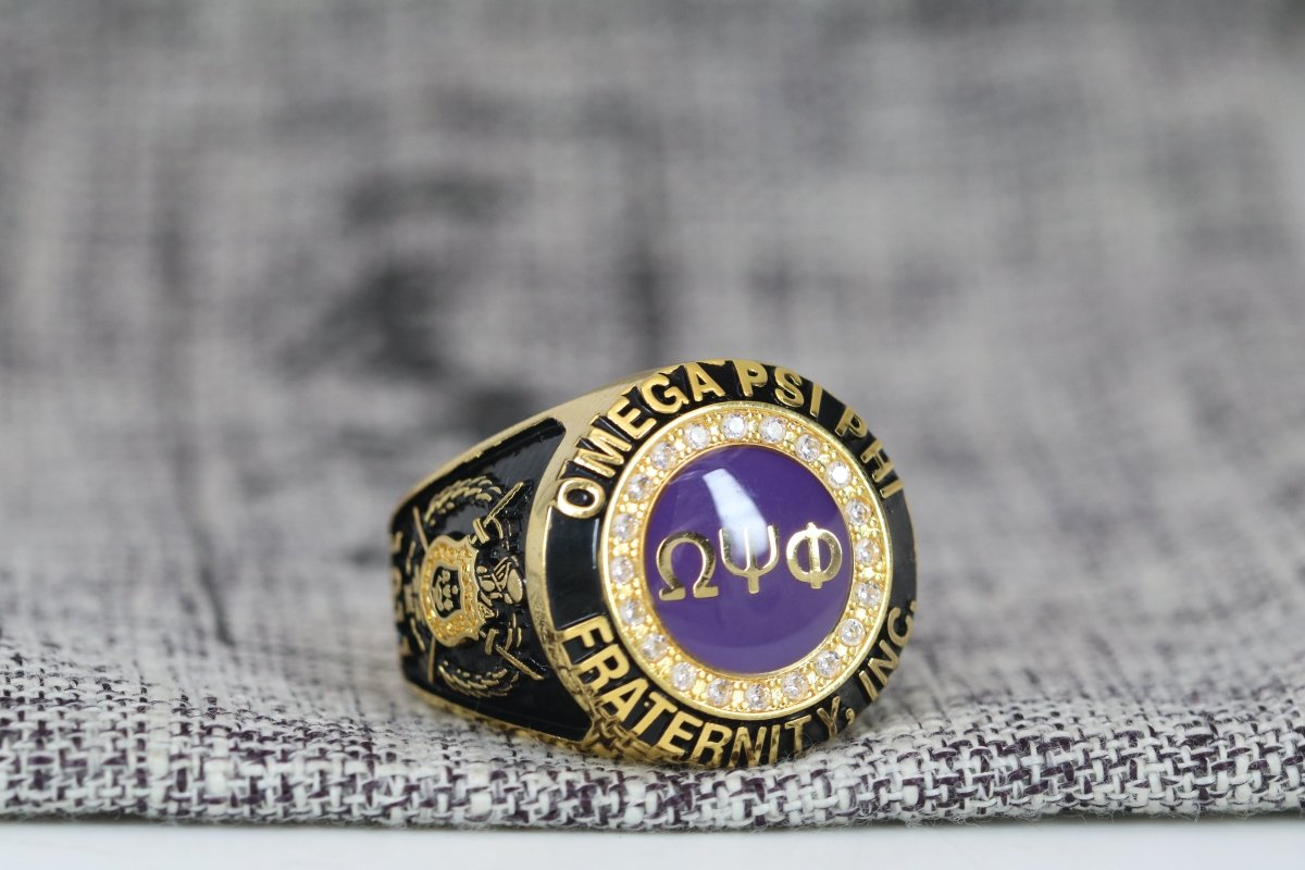 Omega Psi Phi Fraternity Ring (ΩΨΦ) - Classic Man Series, Gold - fratrings