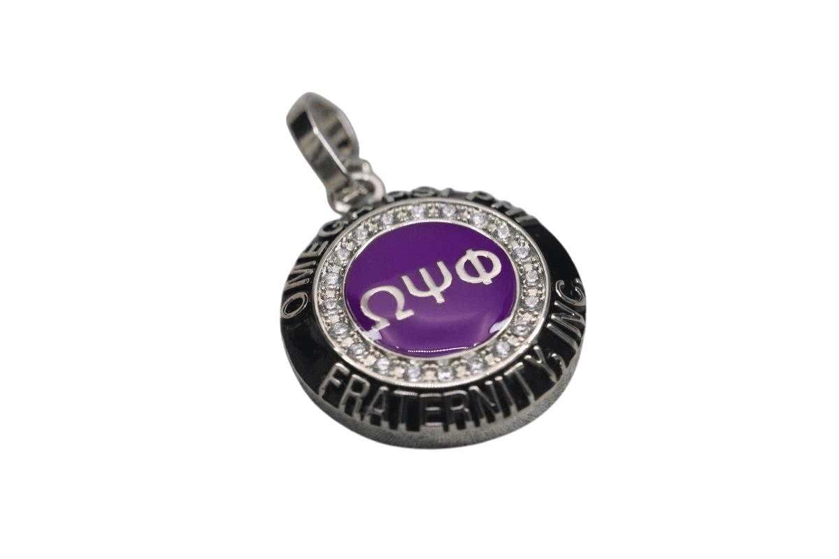 Omega Psi Phi Pendant Necklace (ΩΨΦ) - Classic Man, Silver - fratrings