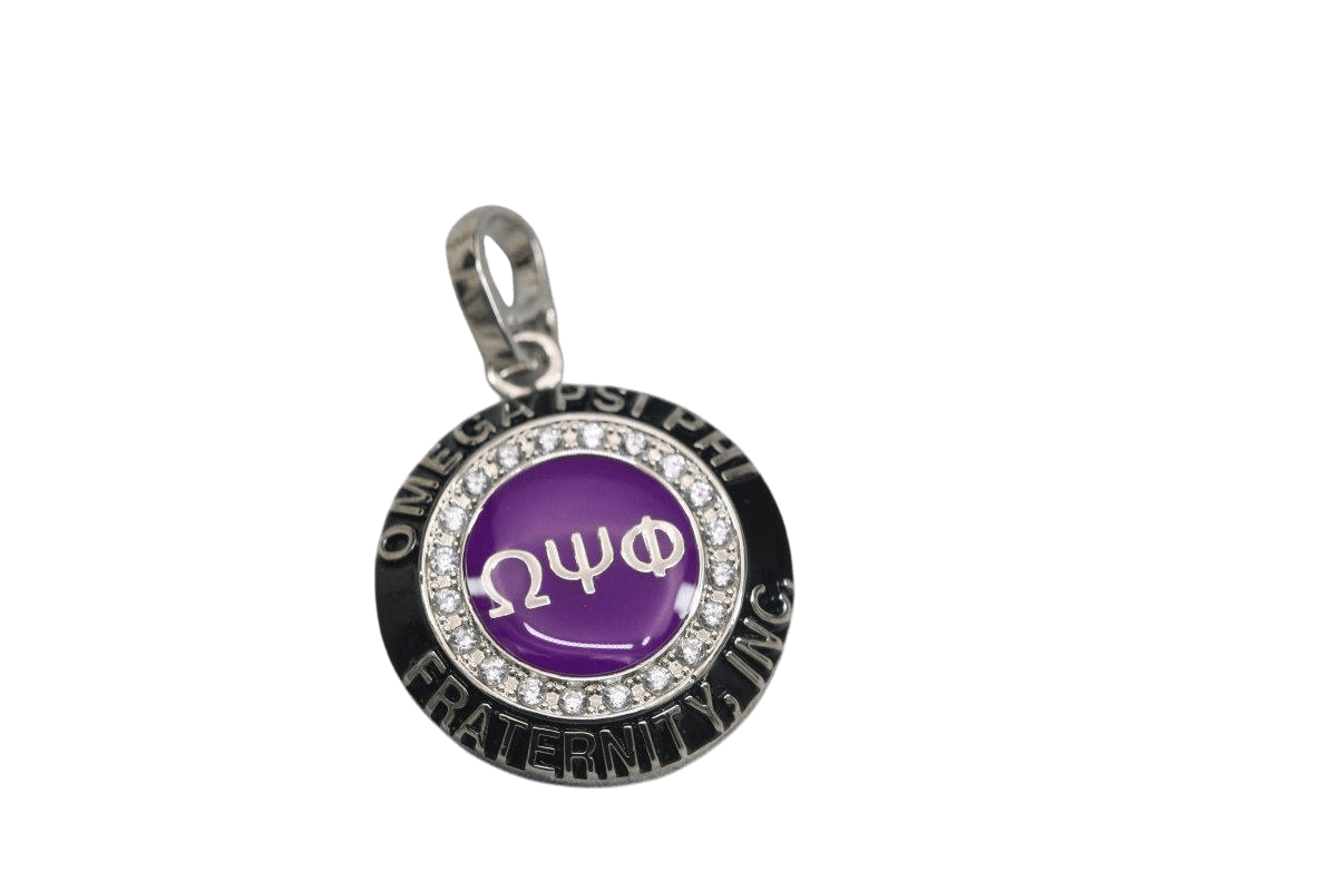Omega Psi Phi Pendant Necklace (ΩΨΦ) - Classic Man, Silver - fratrings