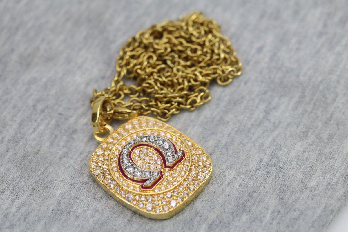 Omega Psi Phi Pendant Necklace (ΩΨΦ) - Shine Series, Gold - fratrings