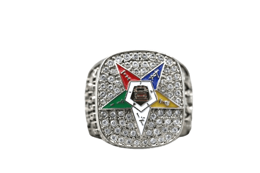 Order Of The Eastern Star Fraternity Ring (OES) - Shine Series, Silver - fratrings