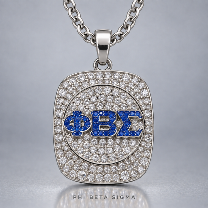 Phi Beta Sigma Pendant Necklace - Shine Series, Silver