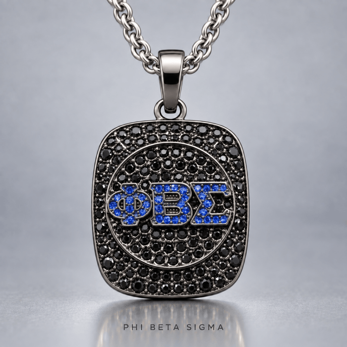 Phi Beta Sigma Pendant Necklace - Shine Series, Black Nickel