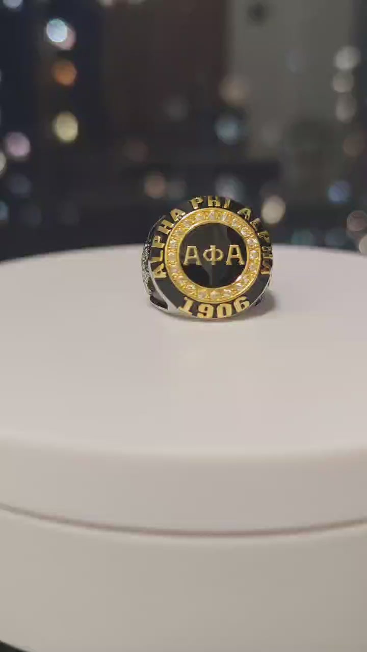 Alpha Phi Alpha Fraternity Ring (ΑΦΑ) - Classic Man Series, Yellow Gold Face - fratrings
