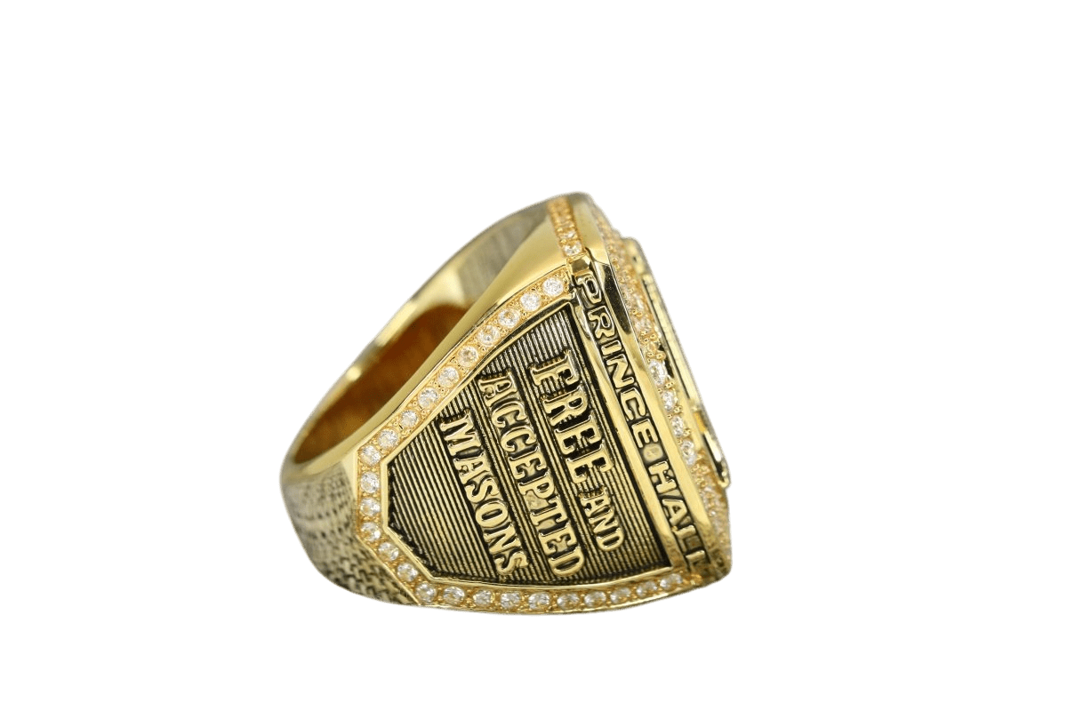 Prince Hall Freemasonry Fraternity Ring - SPECIAL EDITION Shine Series, Gold - fratrings
