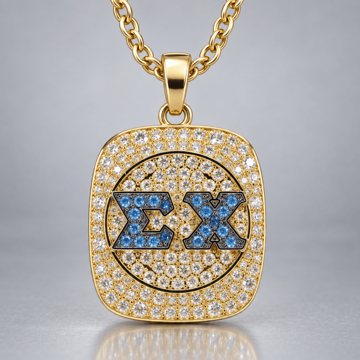 Sigma Chi Official Series Pendant Necklace, Gold - fratrings