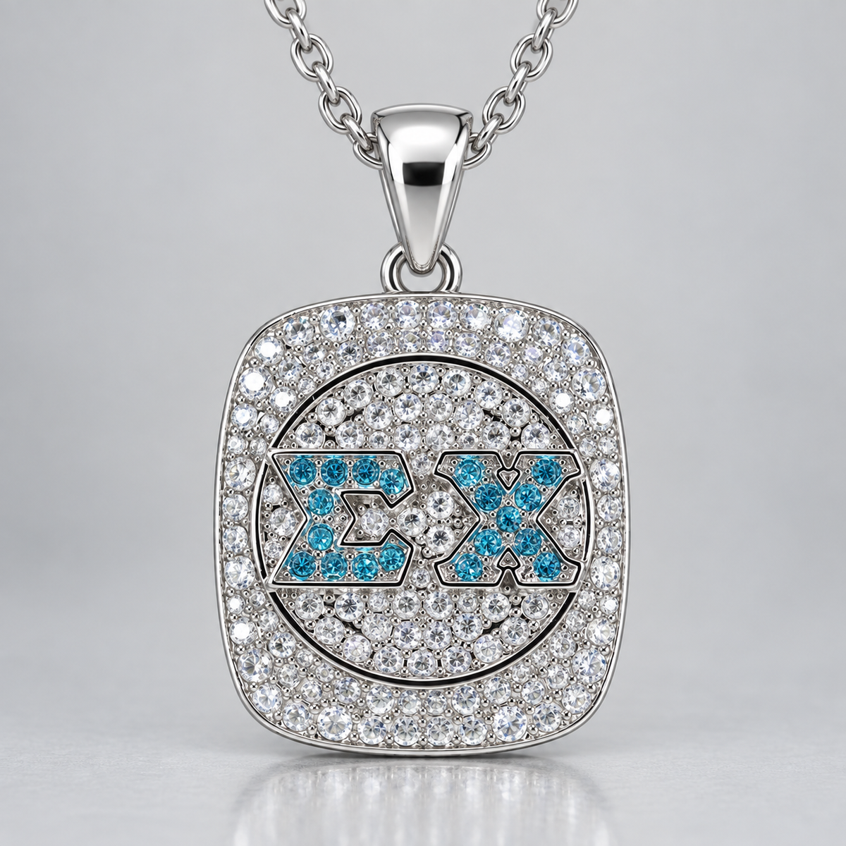 Sigma Chi Official Series Pendant Necklace, Silver with matching chain