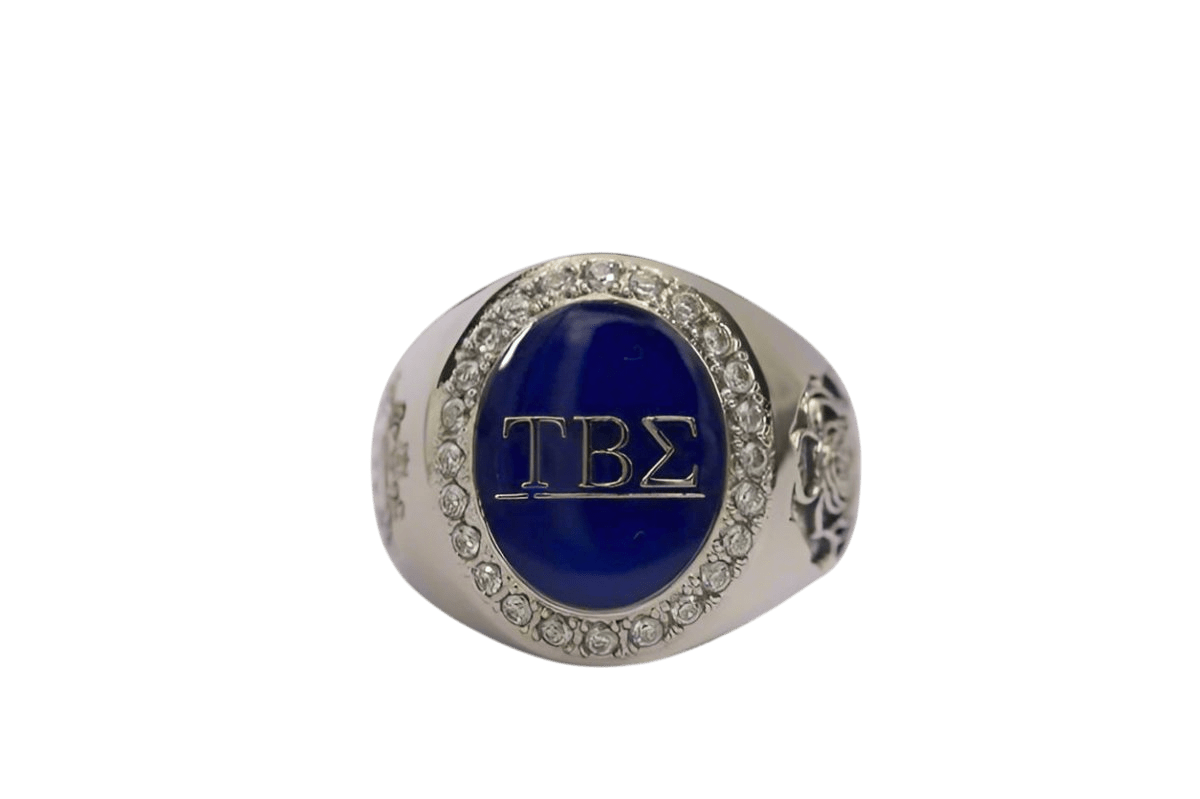 Tau Beta Sigma Sorority Ring (TBΣ) - Flower Series, Silver - fratrings
