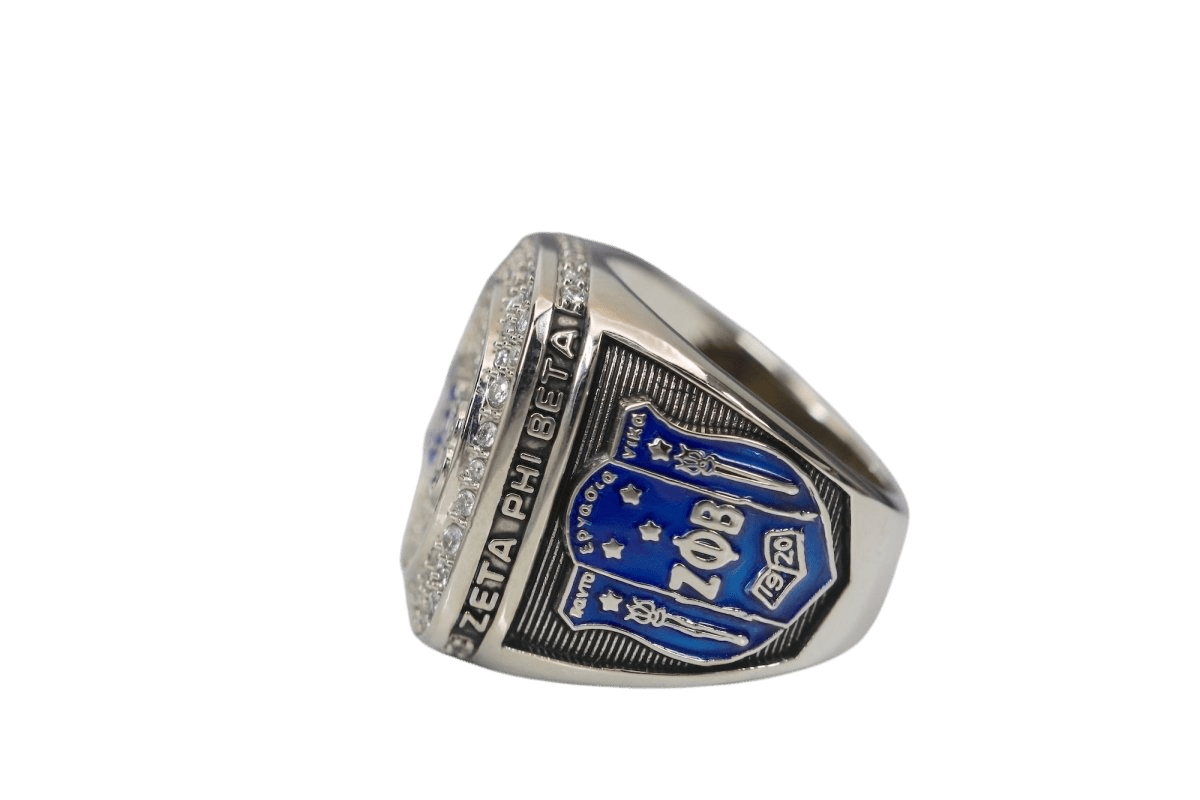 Zeta Phi Beta Sorority Ring (ΖΦΒ) - Shine Series, Silver - fratrings