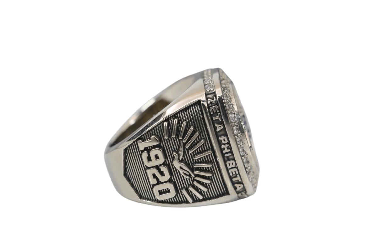 Zeta Phi Beta Sorority Ring (ΖΦΒ) - Shine Series, Silver - fratrings