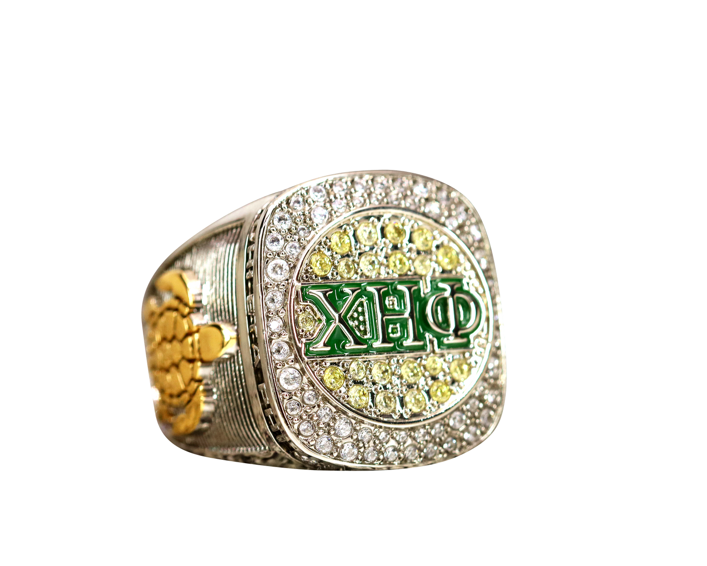 Chi Eta Phi Sorority Ring (ΧΗΦ) - Shine Series, Silver - fratrings
